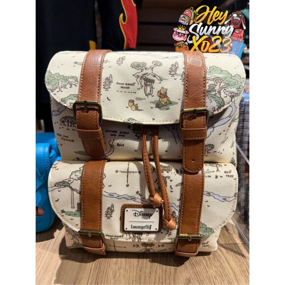 Loungefly Disney Winnie The Pooh Map Allover Print Mini Backpack - Picture 1 of 4